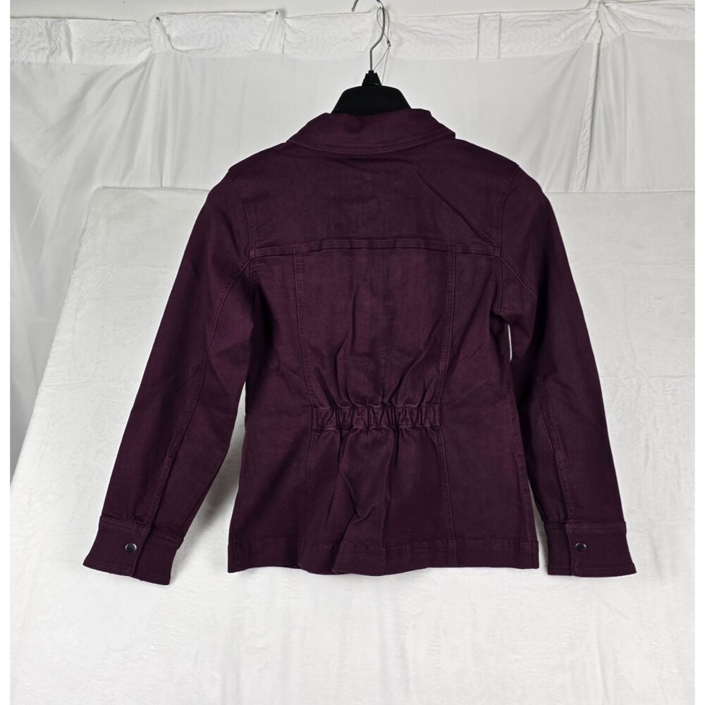 Universal Standard Jean Jacket Women’s Purple 4XS Cotton-Blend Stretch Snaps - Picture 2 of 8
